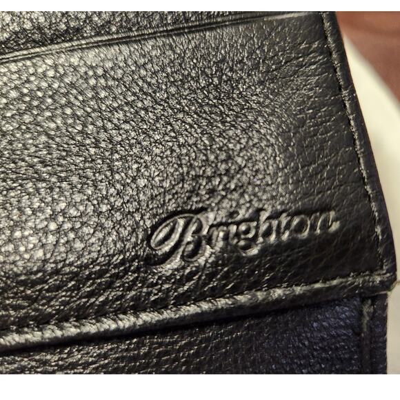 Brighton Crossbody Suede and Leather Black‎ EUC 7.5" x 6" x 3" with dust cover - Picture 6 of 7